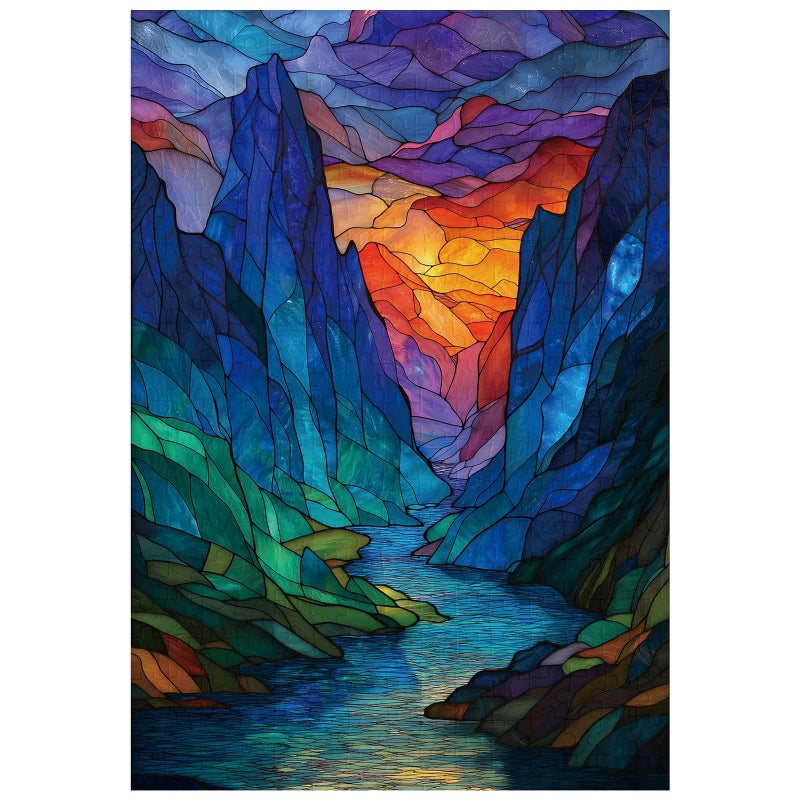 Ulord Great Jigsaw Puzzles for Adults 300 Pieces Stained Glass Mountain Puzzles for Adults Toys Gift Family Decoration Kids Puzzle - Image 3
