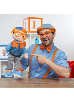 Blippi Blippi Get Ready and Play Plush - 20-inch Dress Up Plush with Sounds, Teaches Children to Tie Shoes, Button Shirts, Snap Suspenders, Zip Vest-Jacket, Roll Sleeves and Socks and More - Amazon Exclusive  - Image 2