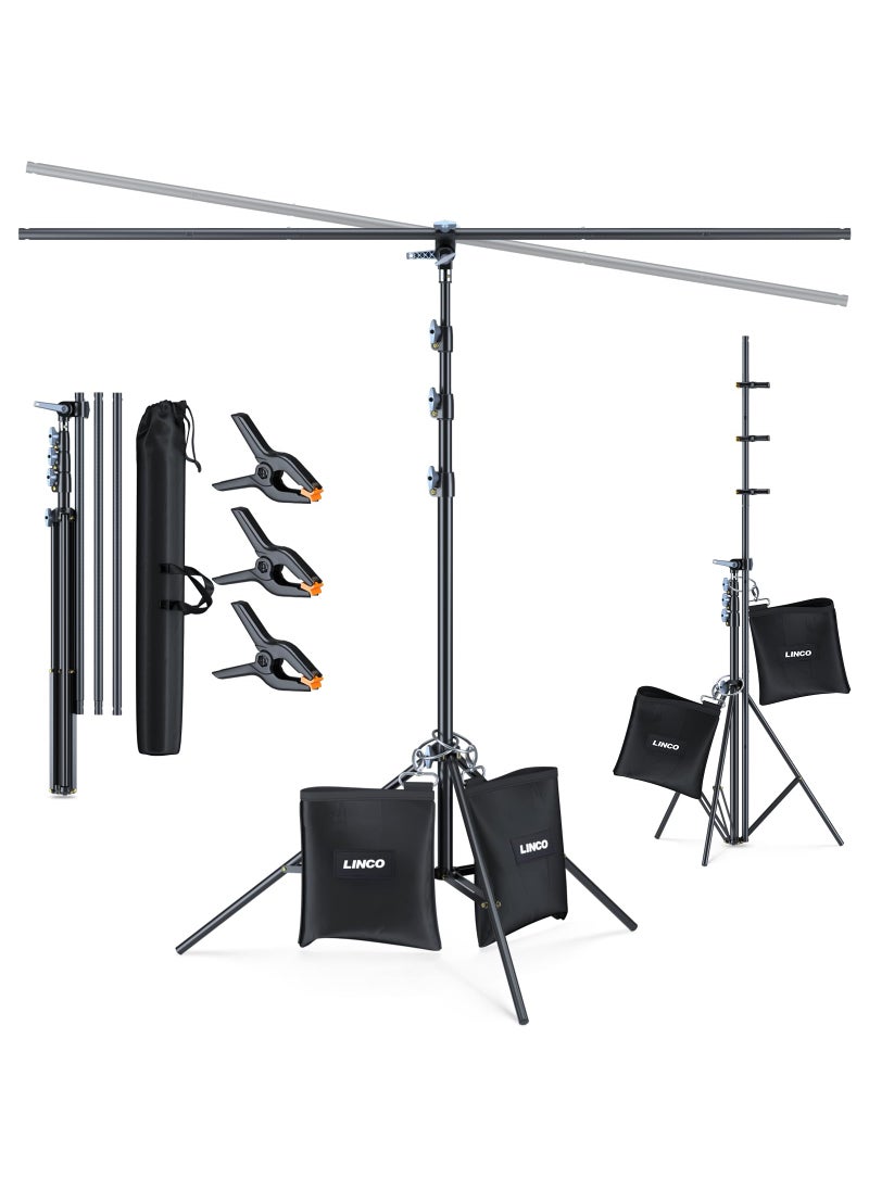 Linco LINCO Lincostore TShape Portable Background Backdrop Support Stand Kit 67ft Wide 95ft Tall Adjustable Photo Backdrop Stand with 3 Clamps 