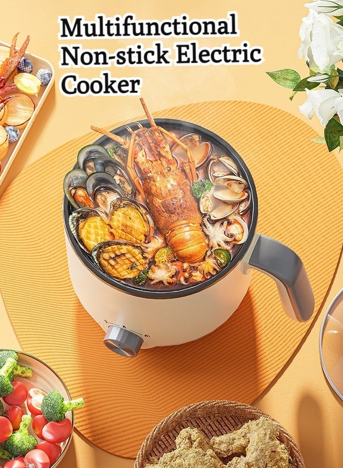 WALALLA Multifunctional Mini Electric Hot Pot 2L Nonstick Inner Pot with Dual Power (300W/600W), 2-Speed Knob & Temperature Protection, Versatile for Steaming/Frying/Boiling/Simmering, Compact Design Ideal for Student Dorms, Home Kitchens & Travel - Image 5