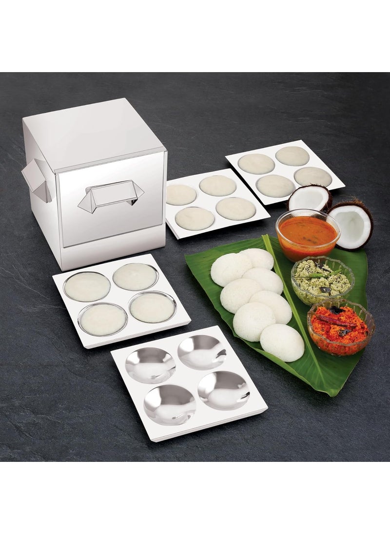 Coconut Coconut stainless steel trivia idly cooker - 4 plates, 16 Idly for HOME USE, Idli Steamer Set, Gas stove and Induction Stove Compactible Cookware (4 Plate)  - Image 5