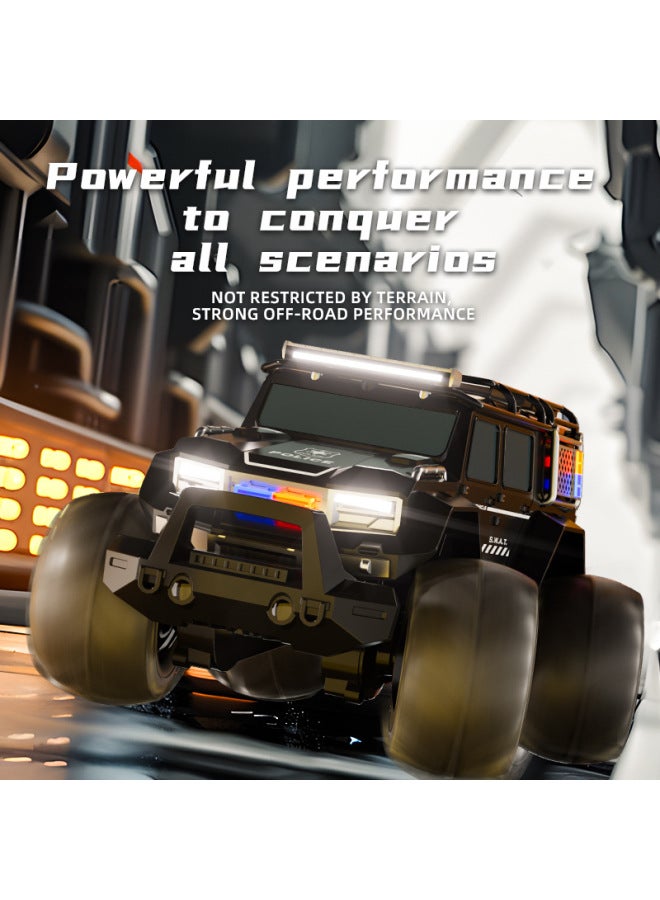 Loquat Police Car Amphibious Remote Control Car Climbing Off-road Vehicle Light Spray Stunt Car Beach Toy Land Rover-Color:Tcs33 Amphibious Police Car 2 Batteries - Image 5