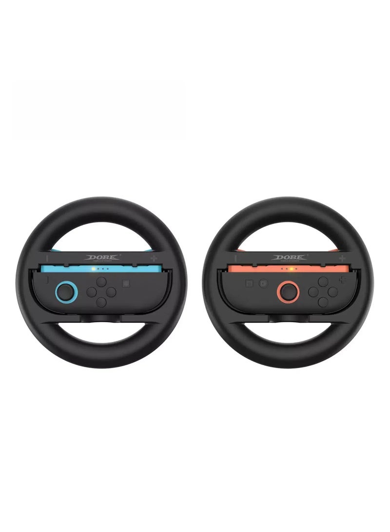 DOBE Set of 2 JoyCon Wheel Pair, Nintendo Switch 2 compatibility, game console accessories, ergonomic, ABS, black  - Image 1