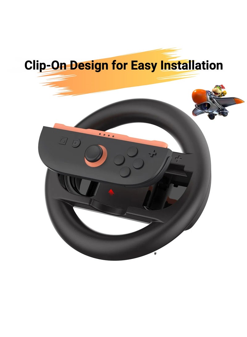 DOBE Set of 2 JoyCon Wheel Pair, Nintendo Switch 2 compatibility, game console accessories, ergonomic, ABS, black  - Image 3