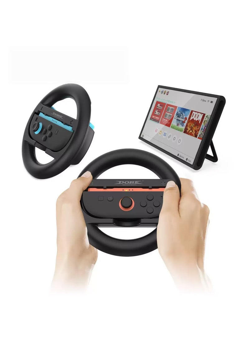 DOBE Set of 2 JoyCon Wheel Pair, Nintendo Switch 2 compatibility, game console accessories, ergonomic, ABS, black  - Image 5
