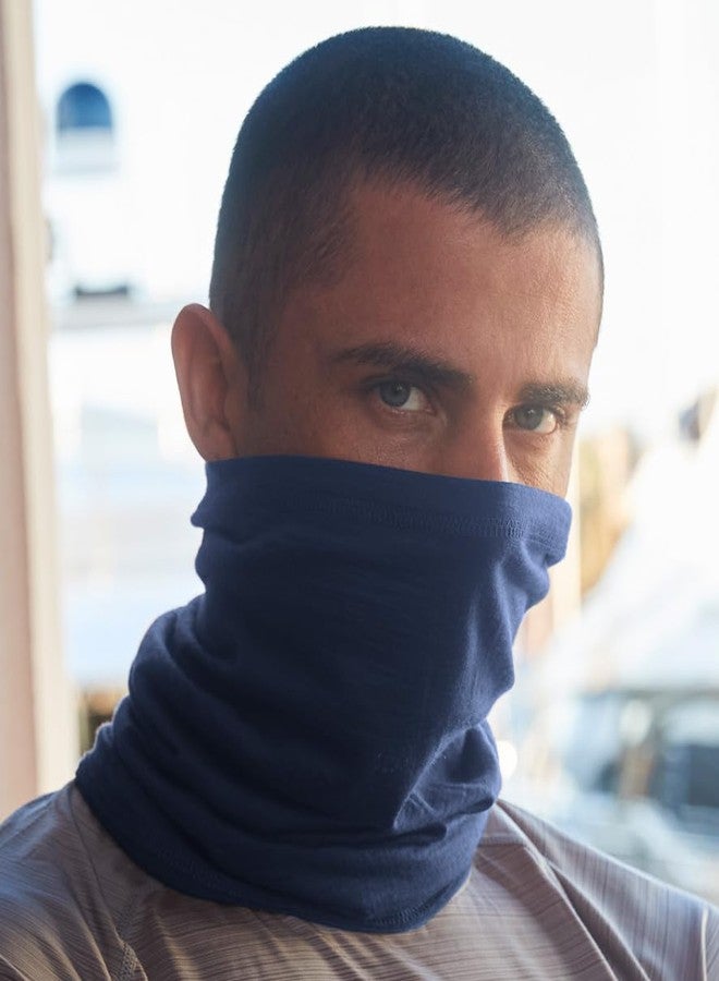 إيه أس في بي شوب غطاء رقبة من صوف الميرينو - قناع من صوف الميرينو 100%، دافئ وسريع الجفاف وجيد التهوية، مناسب للتزلج والمشي لمسافات طويلة والأنشطة الخارجية، أزرق، مقاس واحد - Image 2