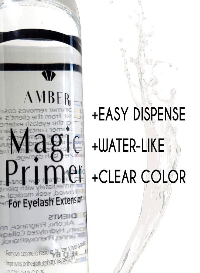 Amber Lash Magic Primer Plus+ [500ml/16.9oz], Gentle Eyelash Extension Primer to Increase Adhesive Strength and Bonding Retention on Natural Lashes, Remove Makeup Residue, Oil, and dust from lashes - Image 5