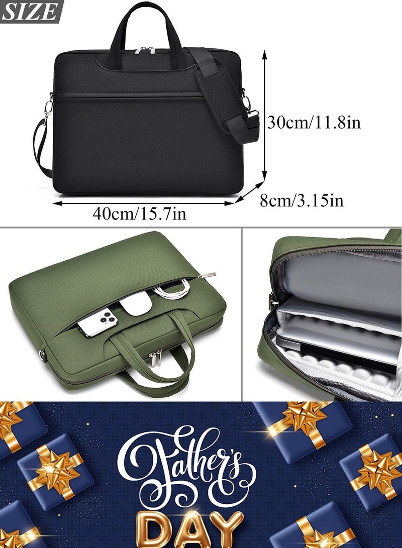 TokFaa Laptop Bag 15.6 Inch Carry On Laptop Case for Men Women Office Work Computer Bag Briefcase for Travel/Business/School Messenger Shoulder Bag with Strap-Black - Image 2