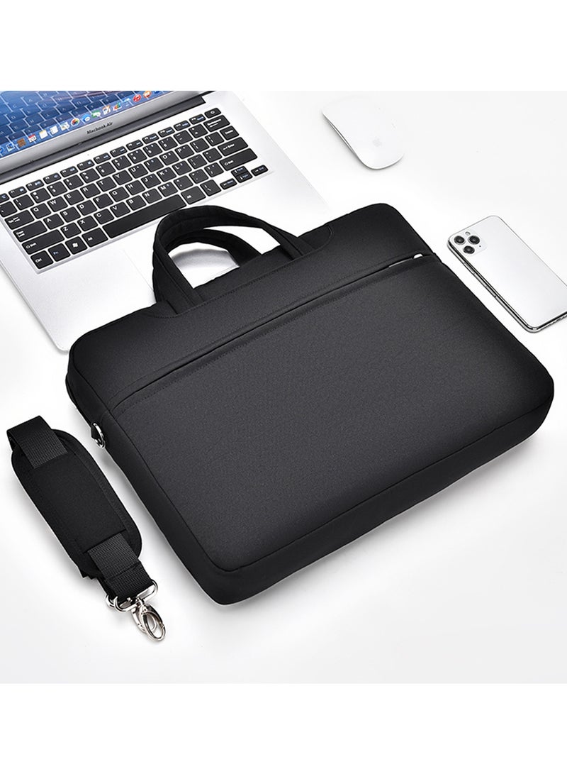 TokFaa Laptop Bag 15.6 Inch Carry On Laptop Case for Men Women Office Work Computer Bag Briefcase for Travel/Business/School Messenger Shoulder Bag with Strap-Black - Image 3