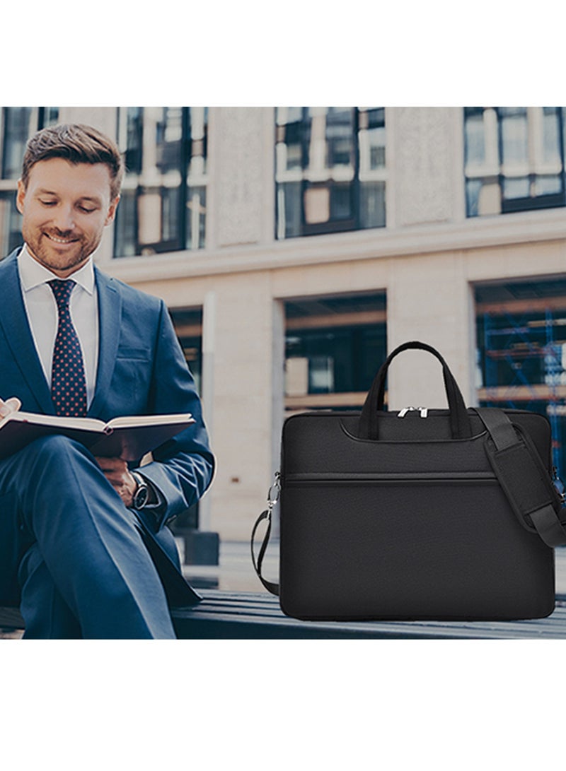 TokFaa Laptop Bag 15.6 Inch Carry On Laptop Case for Men Women Office Work Computer Bag Briefcase for Travel/Business/School Messenger Shoulder Bag with Strap-Black - Image 5