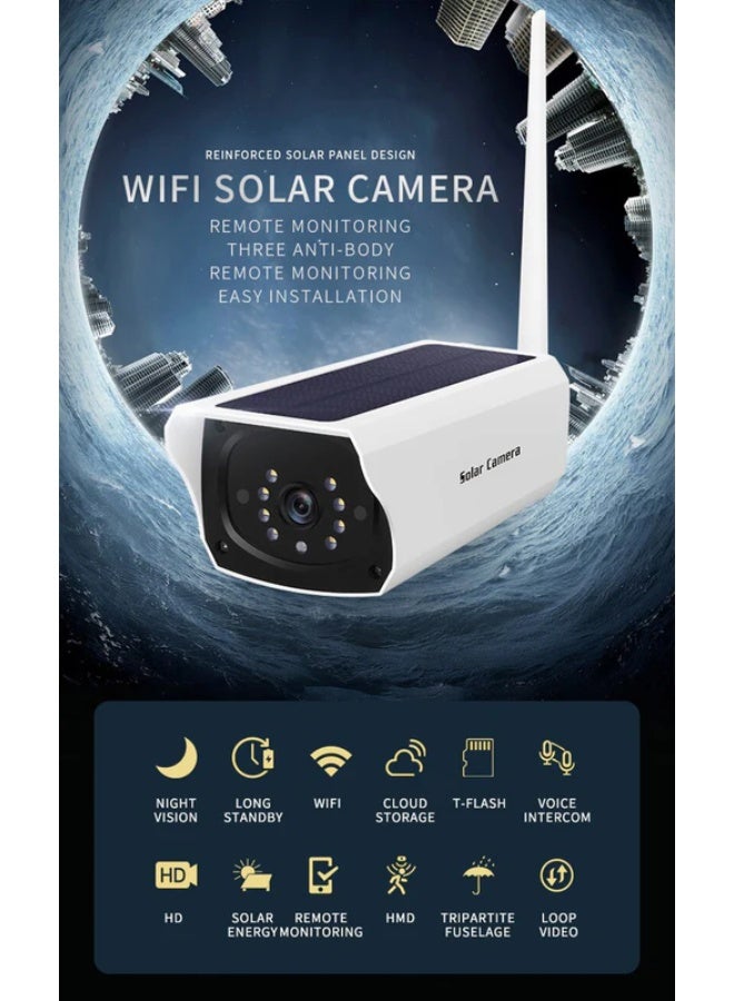 كروني كاميرا كروني Yn60-Solar 5x Wifi عالية الدقة 1080 بكسل لمراقبة الأمن والصوت، تدعم الصوت ثنائي الاتجاه، رؤية ليلية بالأشعة تحت الحمراء، تعمل بالطاقة الشمسية والبطارية، مناسبة للمشاهد الخارجية - Image 4