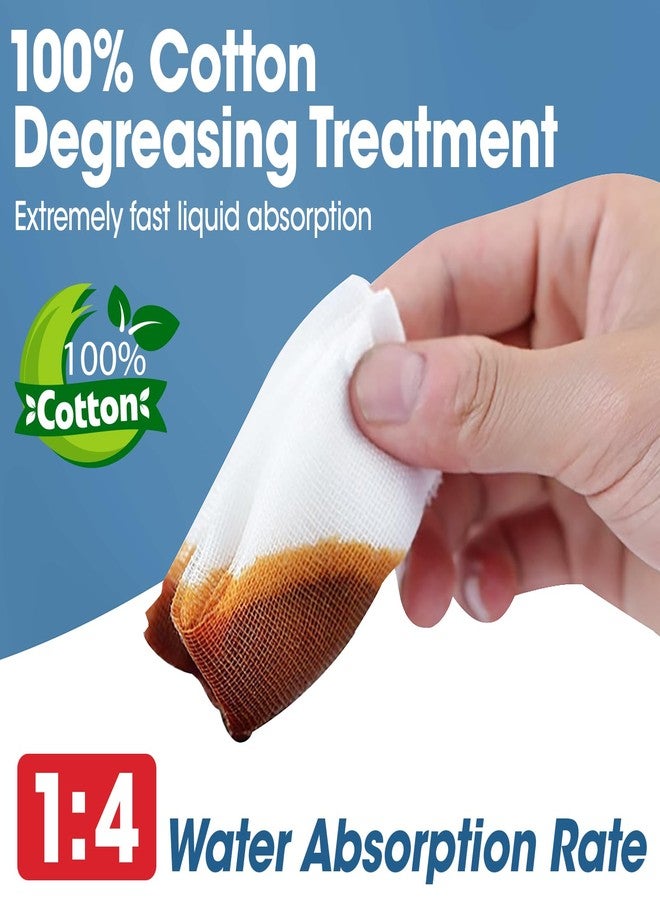 AZEN أزين 50 عبوة من ضمادات الشاش المعقمة، 3" × 4" ضمادات شاش غير لاصقة، إسفنجات شاش قطنية بسمك 8 طبقات للعناية بالجروح والإسعافات الأولية، شاش طبي فردي التغليف عالي الامتصاص - Image 5