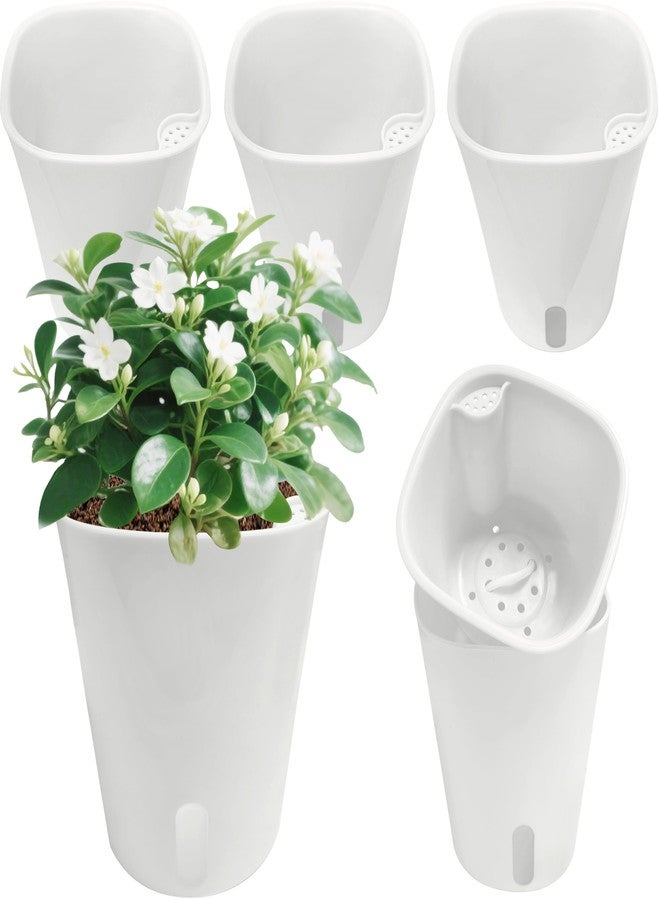 TCBWFY 5" Self Watering Pots,5 Sets Self Watering Planter Pots for Indoor Plants with Water Level Indicator and Multiple Vents,Self Watering Planters,Self Watering Plant Pot for House Plants,Flowers,Herbs - Image 1