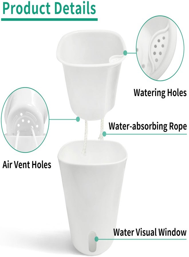 TCBWFY 5" Self Watering Pots,5 Sets Self Watering Planter Pots for Indoor Plants with Water Level Indicator and Multiple Vents,Self Watering Planters,Self Watering Plant Pot for House Plants,Flowers,Herbs - Image 2