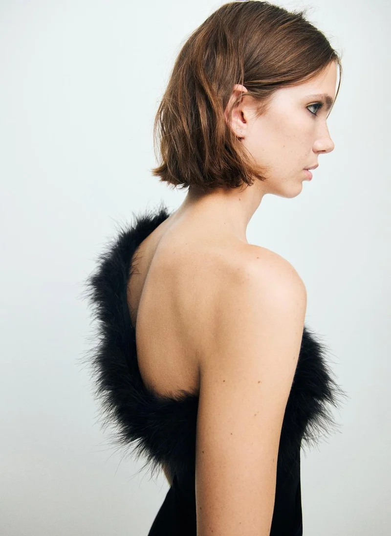 مانجو بلوزة منقطة غير متماثلة