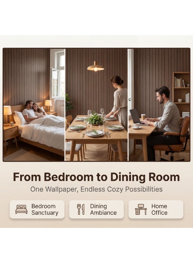 3D Foam Walnut Wood Grain Wallpaper, Peel and Stick Self-Adhesive Thick Wall Panels, Decorative Vinyl Waterproof, 300 x 40cm - Image 5