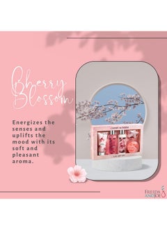 Freida and Joe Freida & Joe Fragrance Bath & Body Collection Gift Box, Includes Shower Gel, Body Lotion, Body Scrub, Bath Bomb & Sponge (Japanese Cherry Blossom)  - Image 5