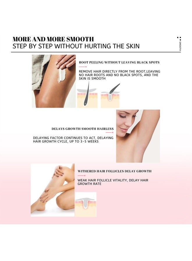 EELHOE Smooth and hairless - Beeswax Hair Removal Mousse, High Quality Mousse Hair Removal Spray, Gentle Beeswax Hair Removal Honey Mousse Spray Moisturizing Hair Removal Spray For Women 30ml - Image 3