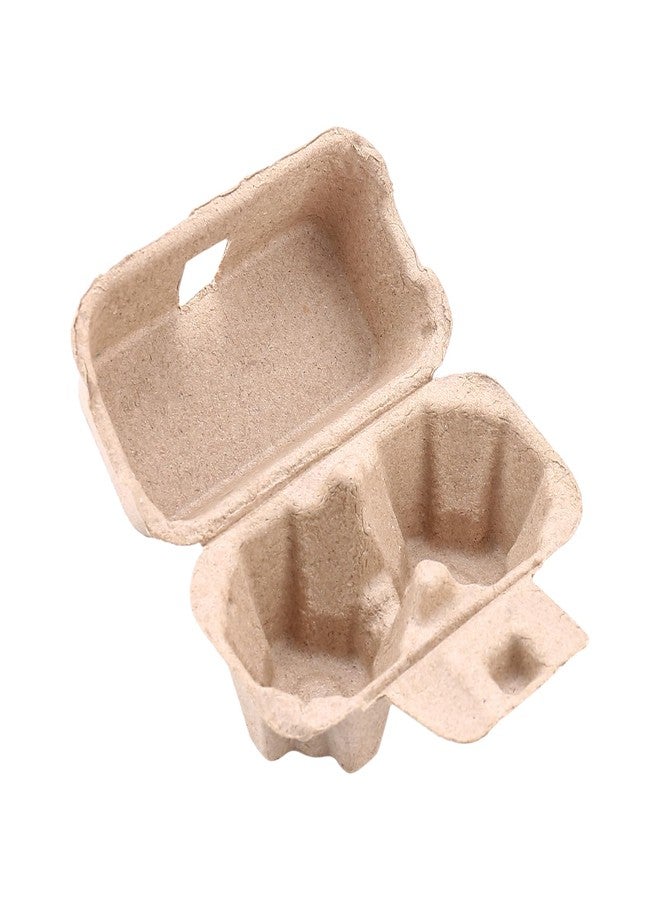 LayHyand 100 Pack Egg Cartons Bulk Pulp, 2 Cell Containers Vintage Easter Style, 1/6 Dozen Sturdy Natural Paper Holder Box for Storage Fresh Chicken Huevo - Image 5