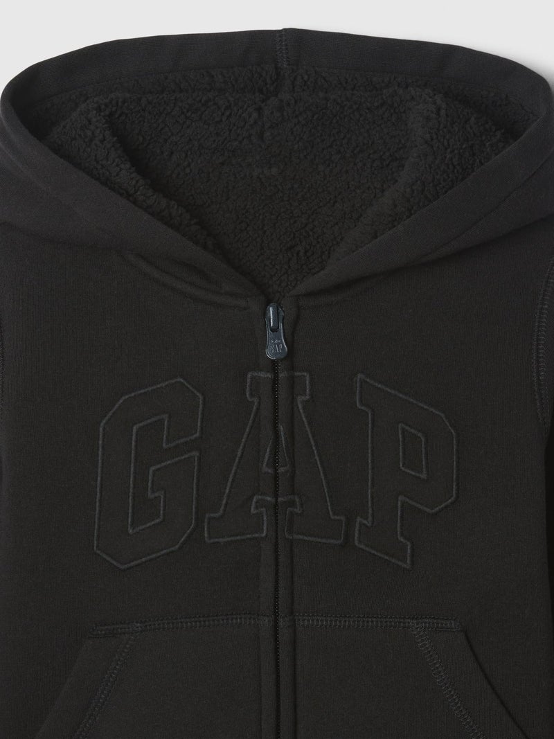 GAP baby-boys Cozy Logo Full Zip Black 6-12M - Image 3