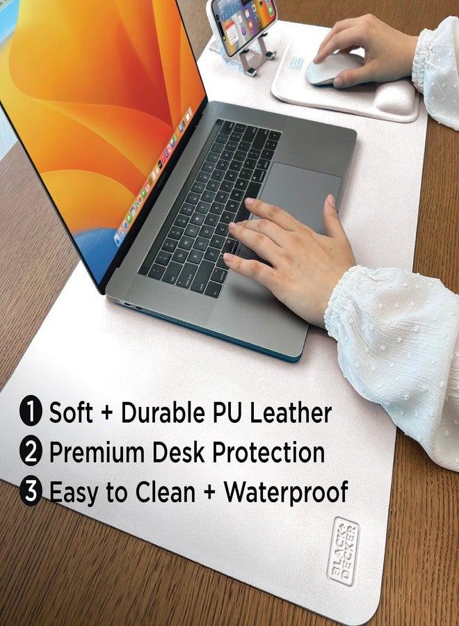 Black+Decker Faux Leather Desk Mat for Keyboard and Mouse - Protective Desk Decor for Men, Women, Teens - Gaming, Work from Home, Office Accessory - Image 2