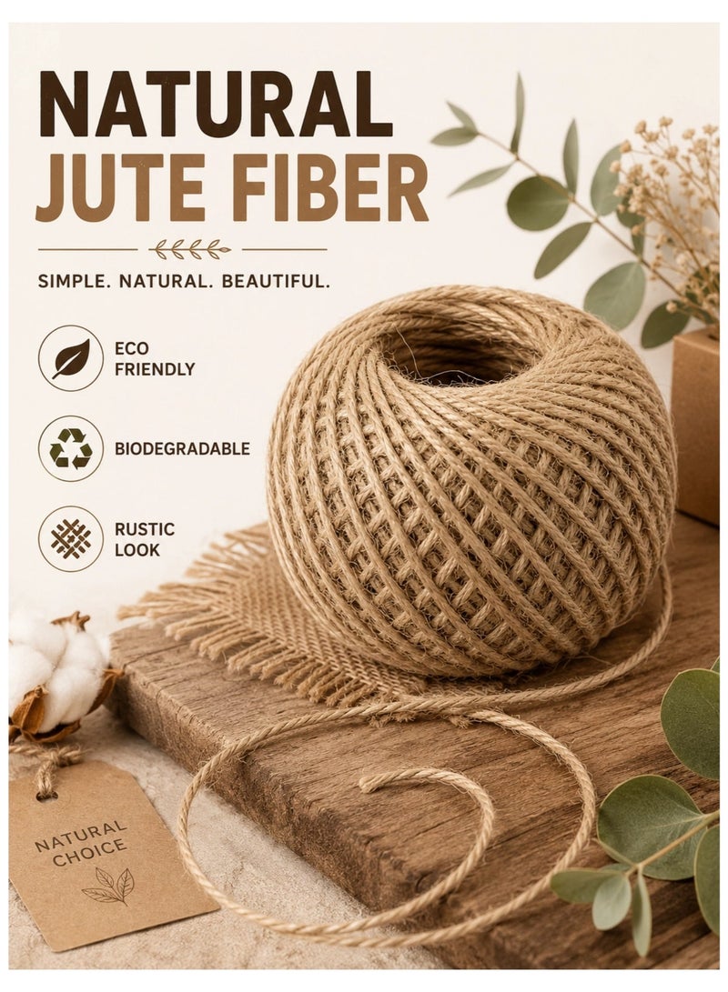 Jute Twine 60M 4mm Natural Jute Rope Roll, Thick Craft Twine for Gift Wrapping, DIY Crafts, Garden Tying, Wedding Decoration & Packaging String - Image 4