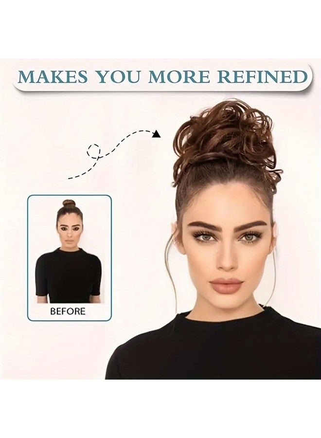 Chanderkash 2 Pcs Juda Extension Messy style With Clutcher For Women And Girls Hair Extension Hair Piece with Claw Clip Hair Buns Curly Wavy Hairpieces Synthetic Hair Scrunchies (Brown) - Image 4