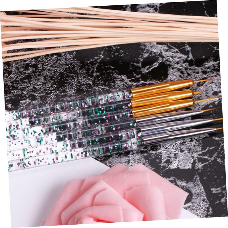 6Pcs Professional Nail Art Pen Set With Sequined Rods For Acrylic Stripping And Dotting - Image 3