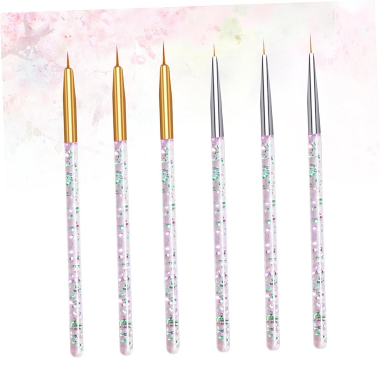 6Pcs Professional Nail Art Pen Set With Sequined Rods For Acrylic Stripping And Dotting - Image 4