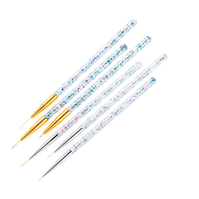 6Pcs Professional Nail Art Pen Set With Sequined Rods For Acrylic Stripping And Dotting - Image 1