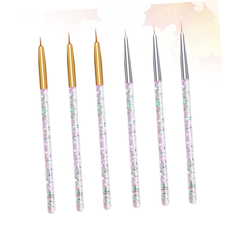 6Pcs Professional Nail Art Pen Set With Sequined Rods For Acrylic Stripping And Dotting - Image 5