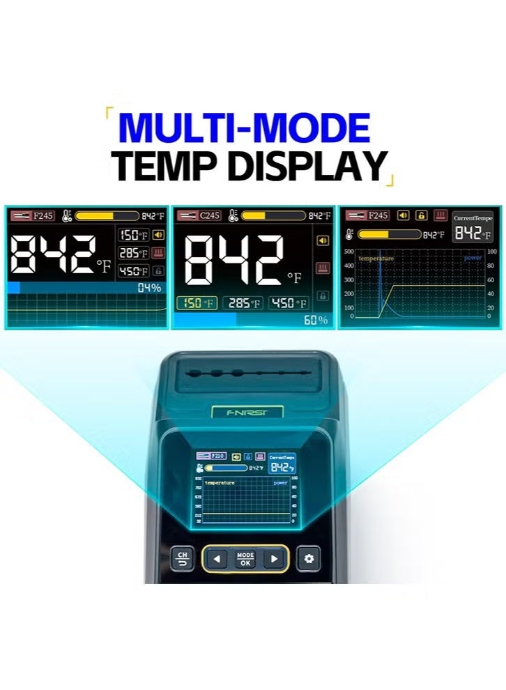 فنيرسي FNIRSI DWS-200 200W 245 مجموعة محطة لحام الرقمية الدقيقة مع 6 F245 لحام الحديد و 2 مساعدة اليدين ، وقيمة مؤقت - Image 3