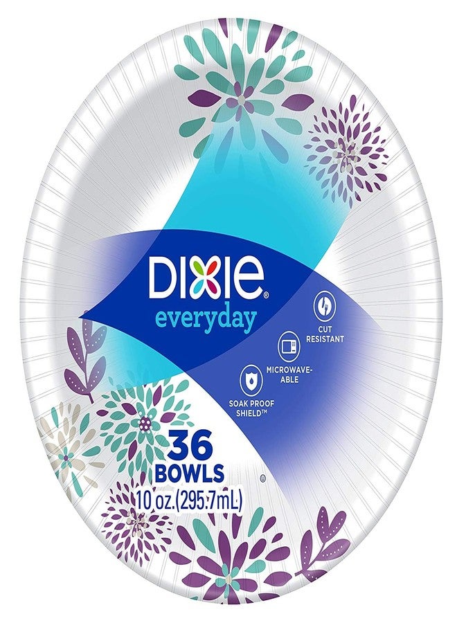 Dixie Everyday Paper Bowls, 10 Ounces, 36 Count, Lunch Size Disposable Plates (2 PACK) - Image 2
