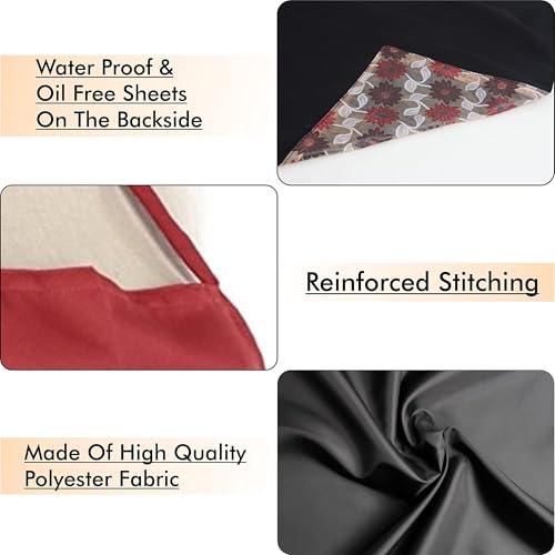 Yellow Weaves™ Waterproof Set of 2 Black & Red Apron - 22 X 30 Inches - Image 4