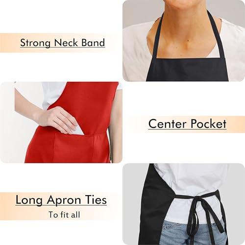 Yellow Weaves™ Waterproof Set of 2 Black & Red Apron - 22 X 30 Inches - Image 3