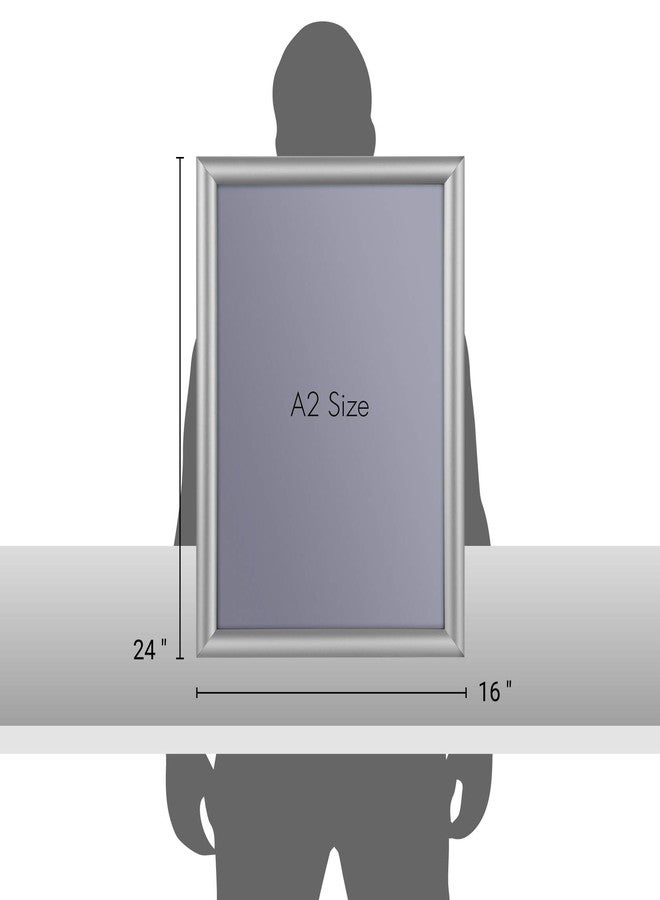INNOVART Aluminum Snap Frame for Poster 16” x 24”, Front Load Snap Frame Poster with PVC Protective Film for A2 Size, Metal Picture Frame Wall Mounting, Easy Open Aluminum Display Profile - Image 2