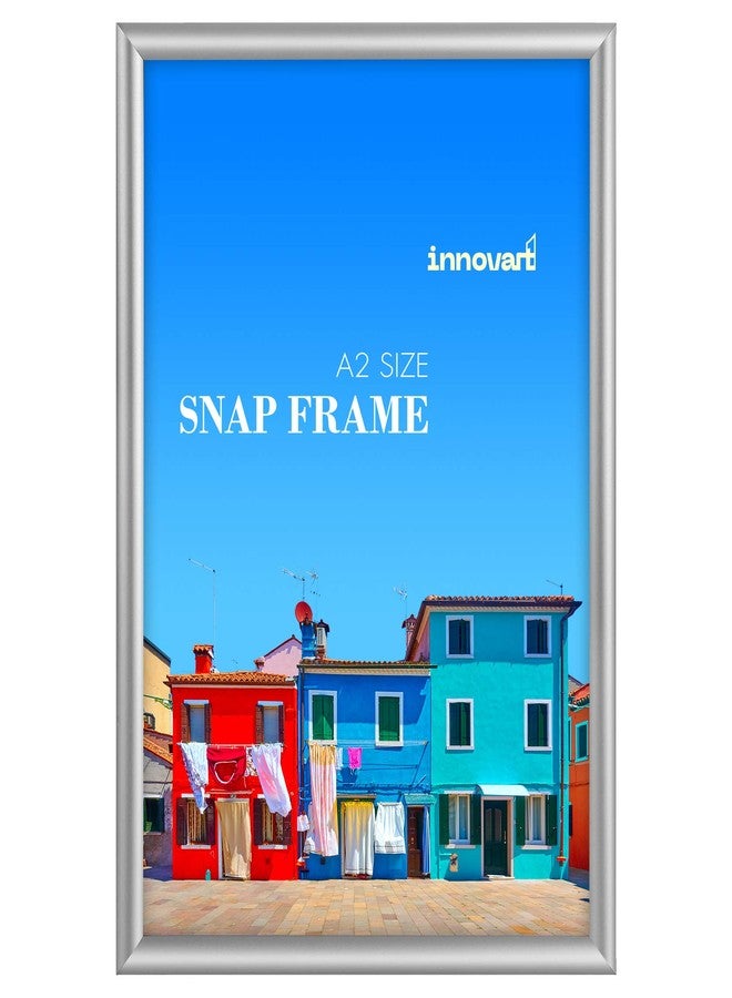 INNOVART Aluminum Snap Frame for Poster 16” x 24”, Front Load Snap Frame Poster with PVC Protective Film for A2 Size, Metal Picture Frame Wall Mounting, Easy Open Aluminum Display Profile - Image 1
