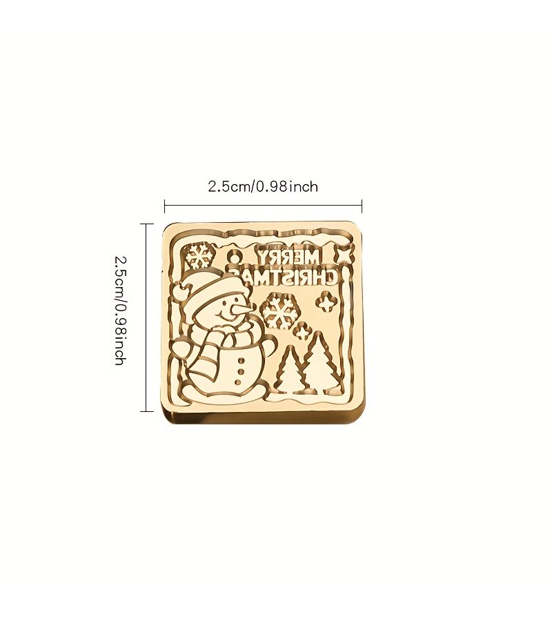 Christmas Series Sealing Wax Stamp Head Snow Viewing Period Brass Head For Invitation Envelope Crafts Replacement Copper Head Frosted Relief Style Wax Seals - Image 5