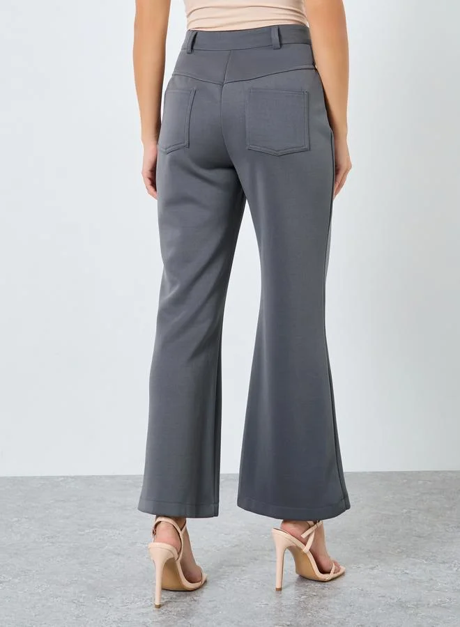 Styli Styli Elegant Grey Wide Leg Trousers
