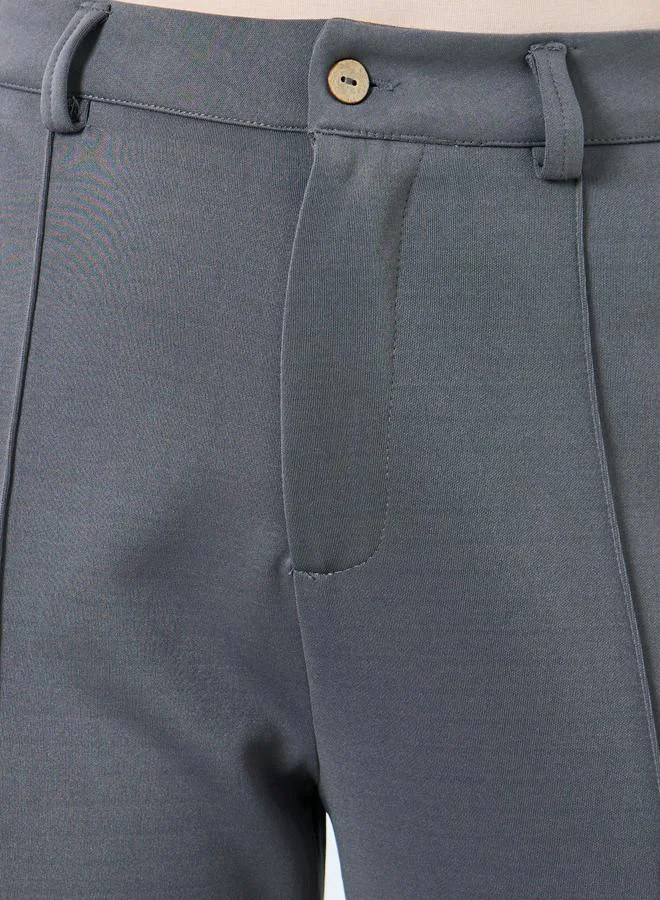 Styli Styli Elegant Grey Wide Leg Trousers