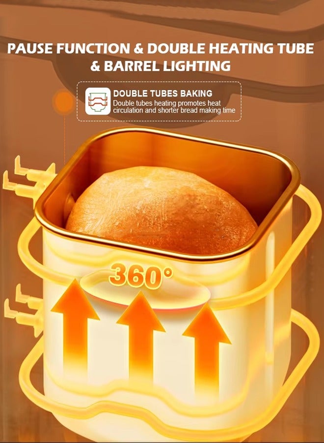 سوكاني ماكينة صنع الخبز الأوتوماتيكية ، ماكينة خبز من الفولاذ المقاوم للصدأ 12 في 1 مع مقلاة خبز غير لاصقة قابلة للإزالة ومجداف عجن ، 3 أحجام رغيف 3 ألوان قشرة ، 12 وظيفة قائمة ، مؤقت 15 ساعة والحفاظ على الدفء ، خالي من الغلوتين ، عجين مخمر ، مربى ، زبادي ، 2 رطل ، 700 واط سك-08146 - Image 5