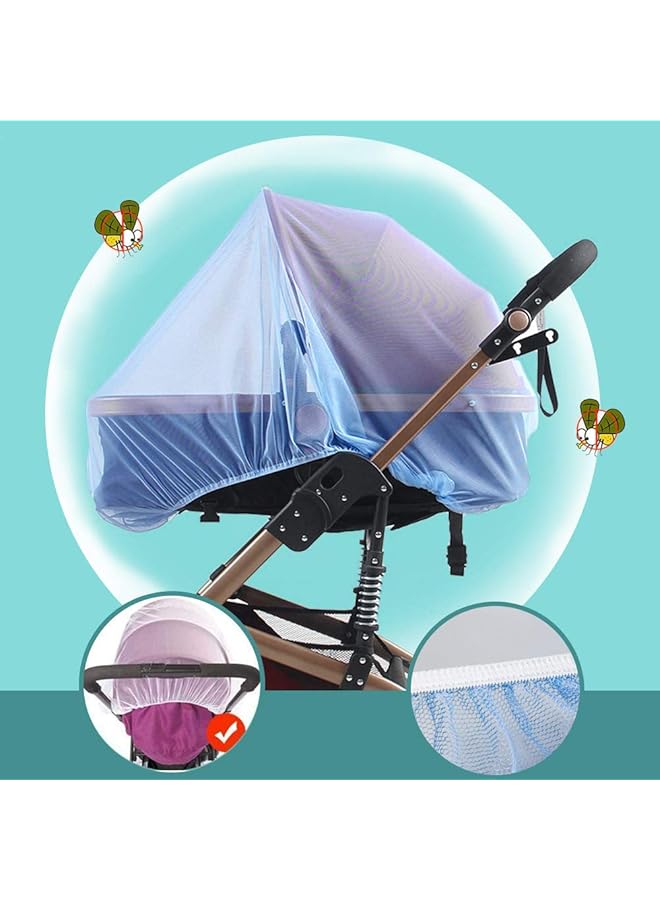 KASTWAVE Mosquito Net For Stroller 2 Pack Durable Baby Stroller Mosquito Net Perfect Bug Net For Strollers Bassinets Cradles Playards Portable Mini Crib Odorless & Durable Material (Blue) - Image 4