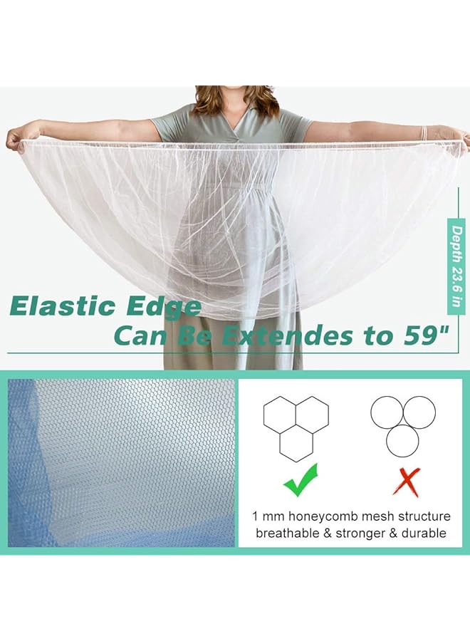 KASTWAVE Mosquito Net For Stroller 2 Pack Durable Baby Stroller Mosquito Net Perfect Bug Net For Strollers Bassinets Cradles Playards Portable Mini Crib Odorless & Durable Material (Blue) - Image 2