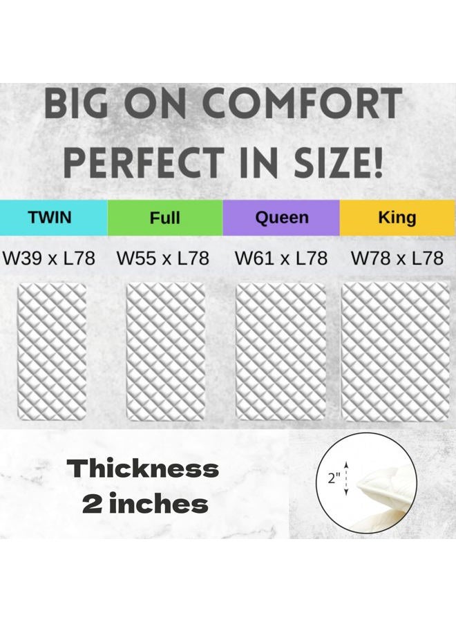MIINA Japanese Futon Mattress, Made in Japan Full (55"×78") White, Foldable Floor Lounger Bed Tatami Mat, Roll Up Sleeping Pad, Shikibuton - Image 2