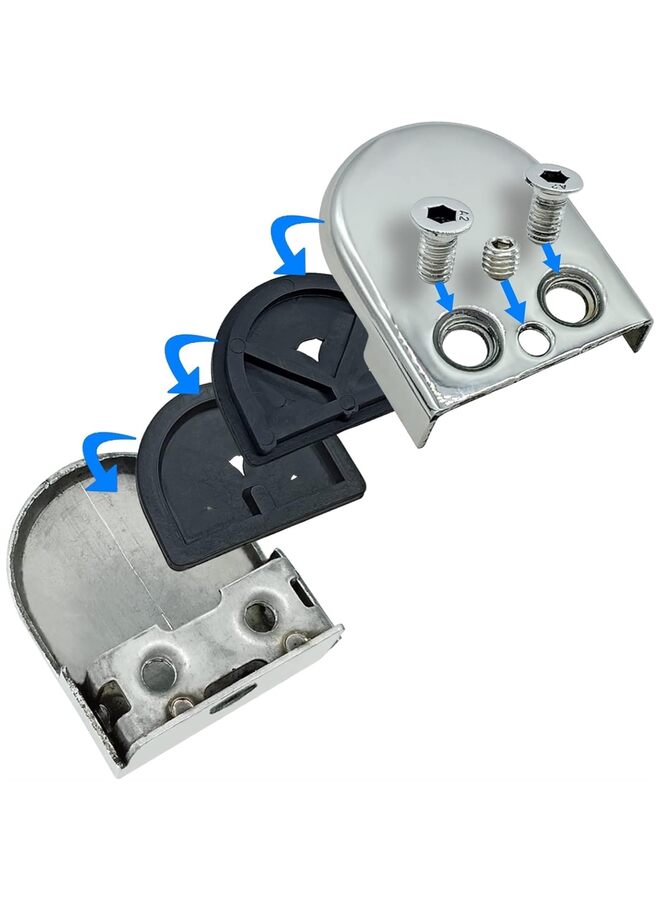 6pcs Glass Clamps 6-8mm Square Glass Clamps, Stainless Steel 304 Glass Clamps Adjustable Glass Bracket for Balustrade Staircase Handrail, with Hexagonal Wrench - Image 2