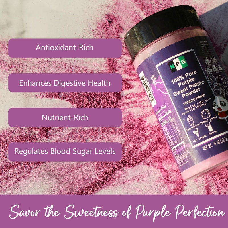NPG 100% Pure Purple Sweet Potato Powder(Purple Yam Ube) 8 Ounces, All Natural Purple Dry Food Coloring Powder for Baking, Smoothies, Pasta, Tortillas, Vegan Gluten Free Non-GMO - Image 4