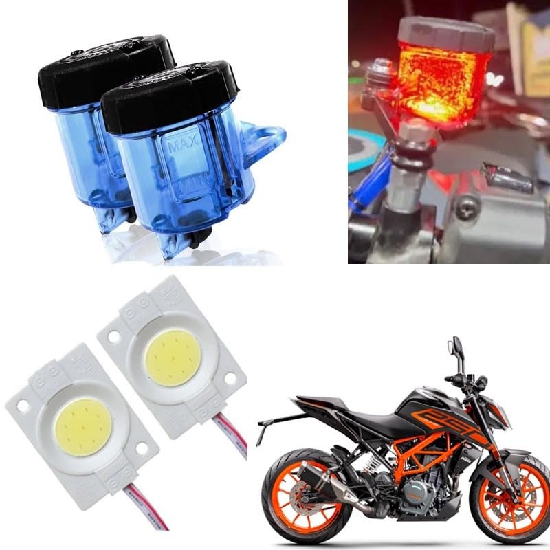 MUTTFY Motorcycle LED Tail Light and Turn Signal Combo Set, Red, with COB LED Modules (BLUE) - Image 1
