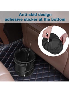 Generic Car Trash Can, Mini Collapsible Pop-up Car Garbage Can, Waterproof Hanging Car Trash Bag with Velcro, Car Trash Bin, 1 Pack, Black  - Image 3