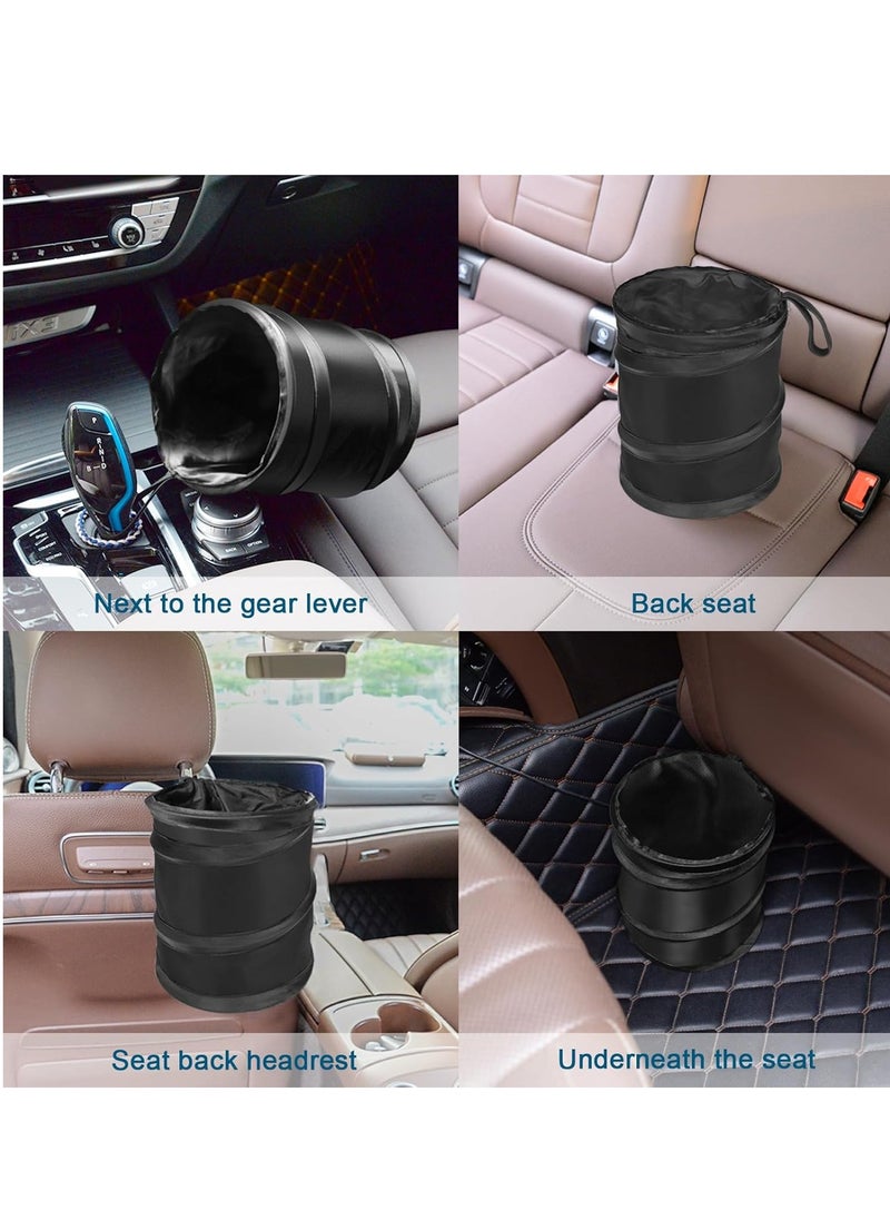 Generic - Car Trash Can, Mini Collapsible Pop-up Car Garbage Can, Waterproof Hanging Car Trash Bag with Velcro, Car Trash Bin, 1 Pack, Black - Image 1
