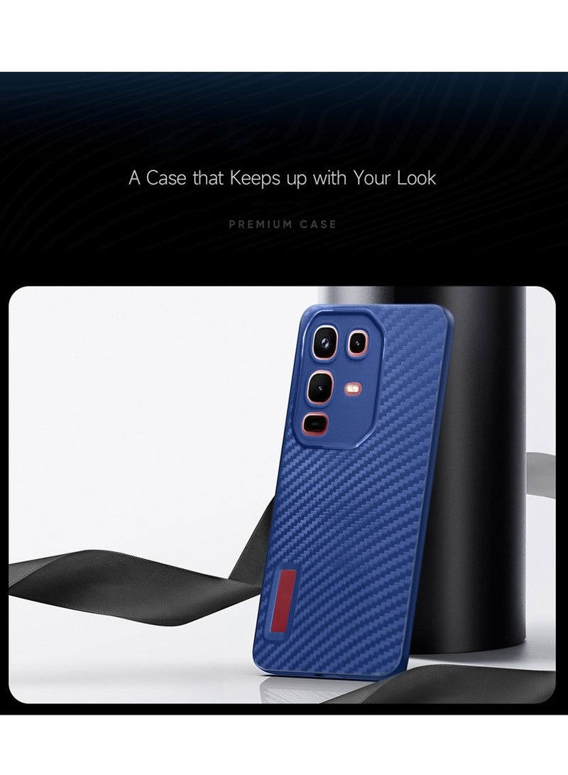 دبليو تيك غطاء غطاء هيكل من ألياف الكربون من السيليكون السائل من انفينيكس نوت 50 برو 4 جي 2025 (MCFPSN) - أزرق داكن - Image 3